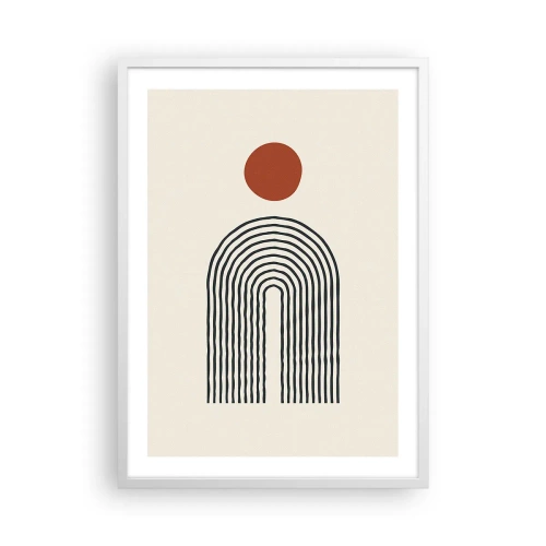 Poster in einem weißen Rahmen - Magnetismus von Formen und Farben - 50x70 cm