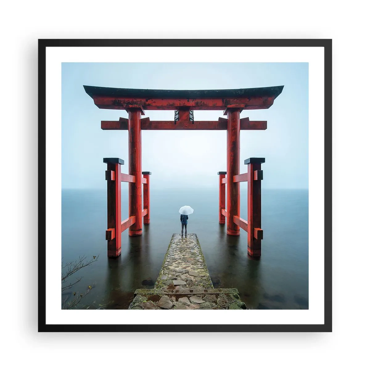 Poster in einem schwarzem Rahmen - Japanische Träumerei - 60x60 cm