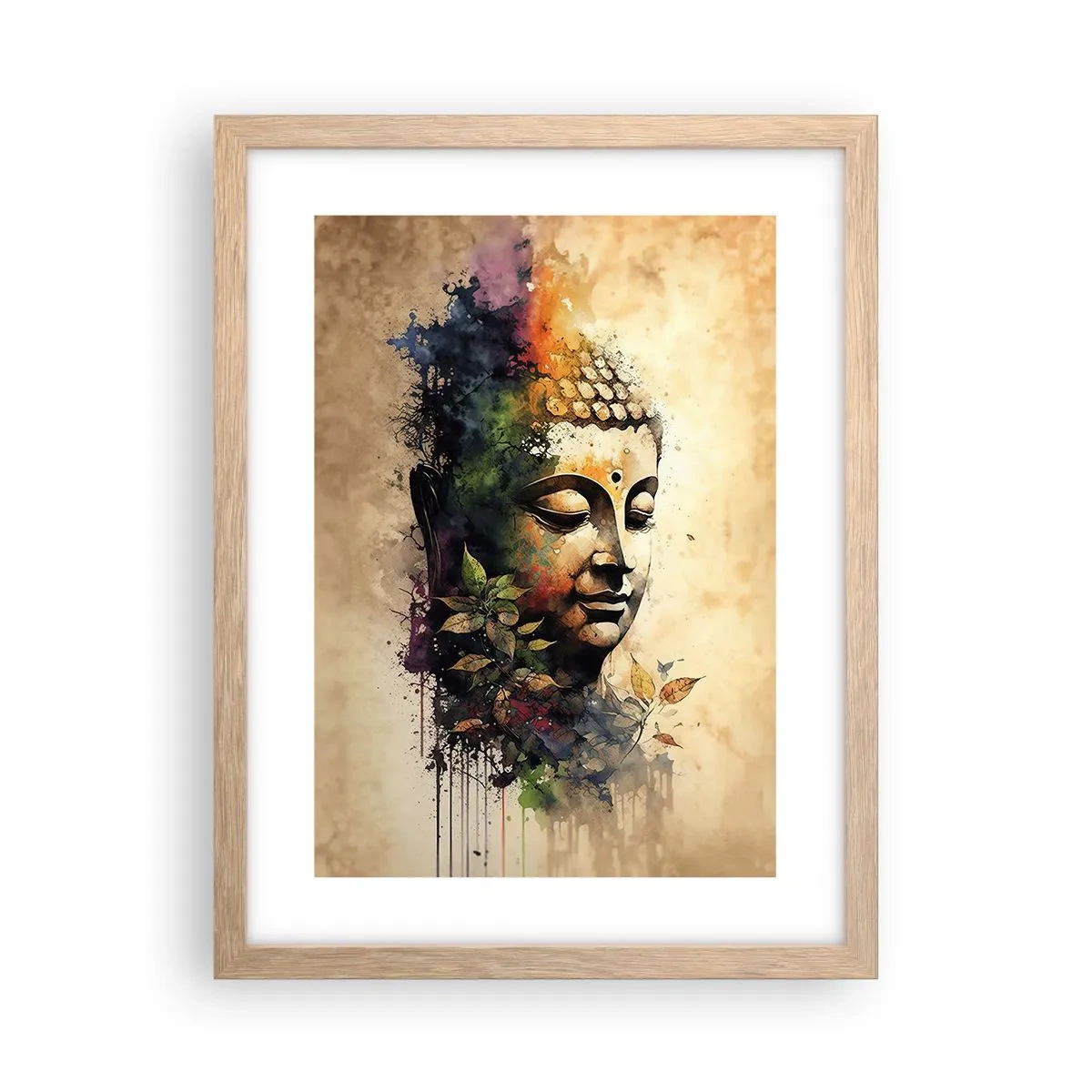 Poster in einem Rahmen aus heller Eiche - Namaste! - 30x40 cm