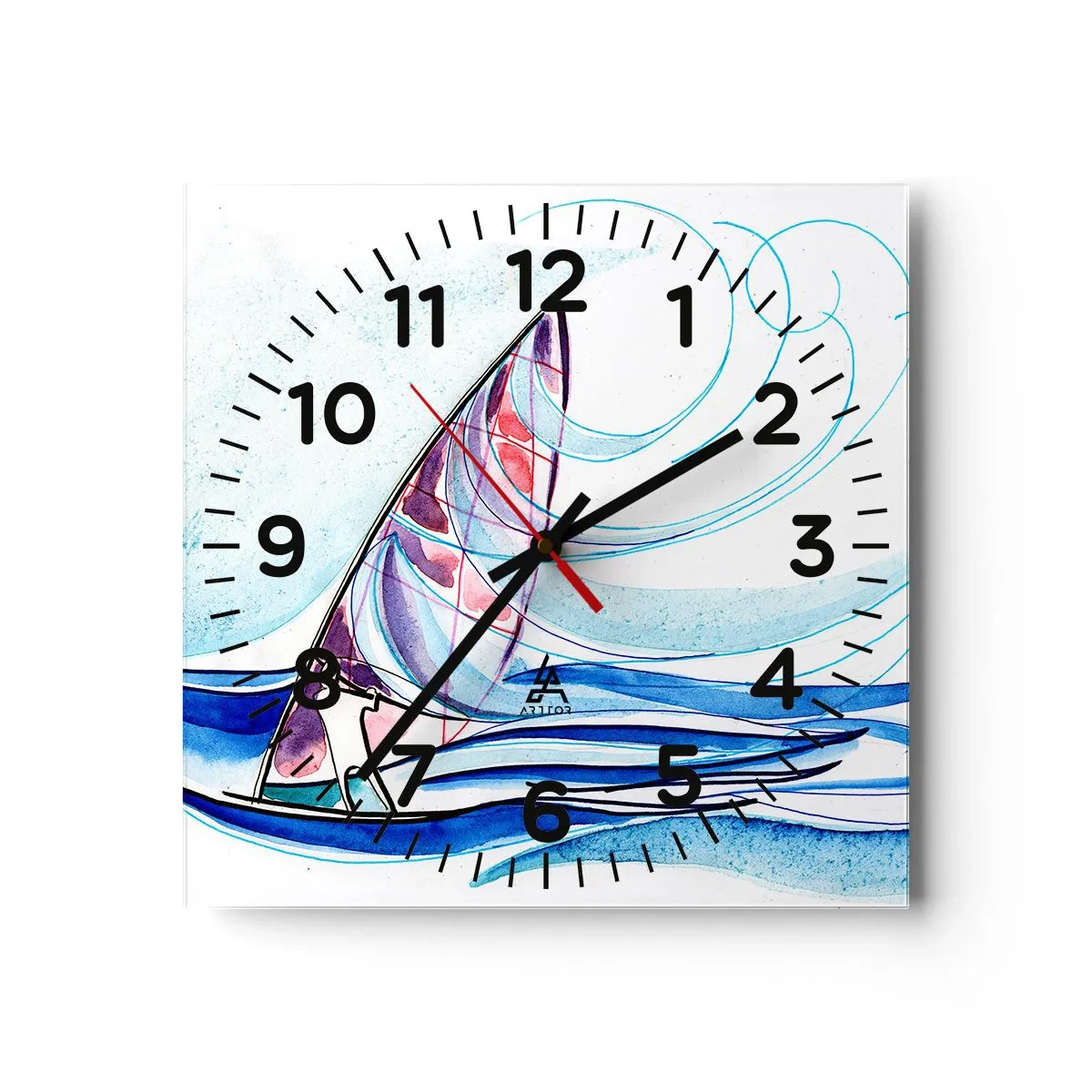 Wanduhr - Glasuhr - Mit dem Wind im Rhythmus der Wellen - 40x40 cm
