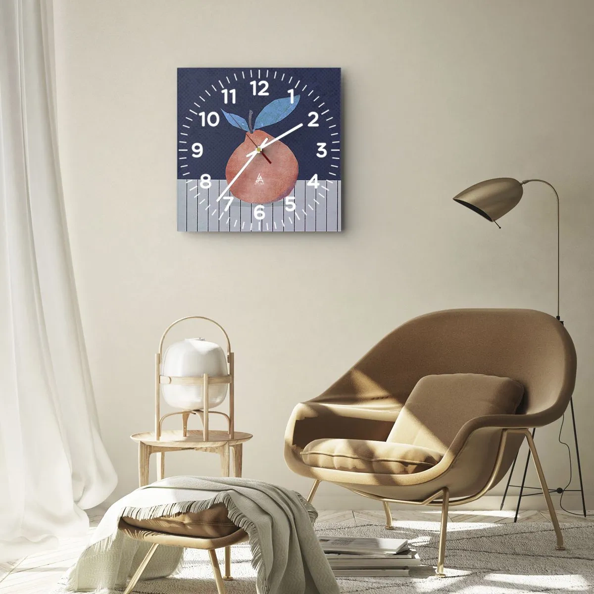 Wanduhr - Glasuhr - Konvexität und Ebene - 40x40 cm