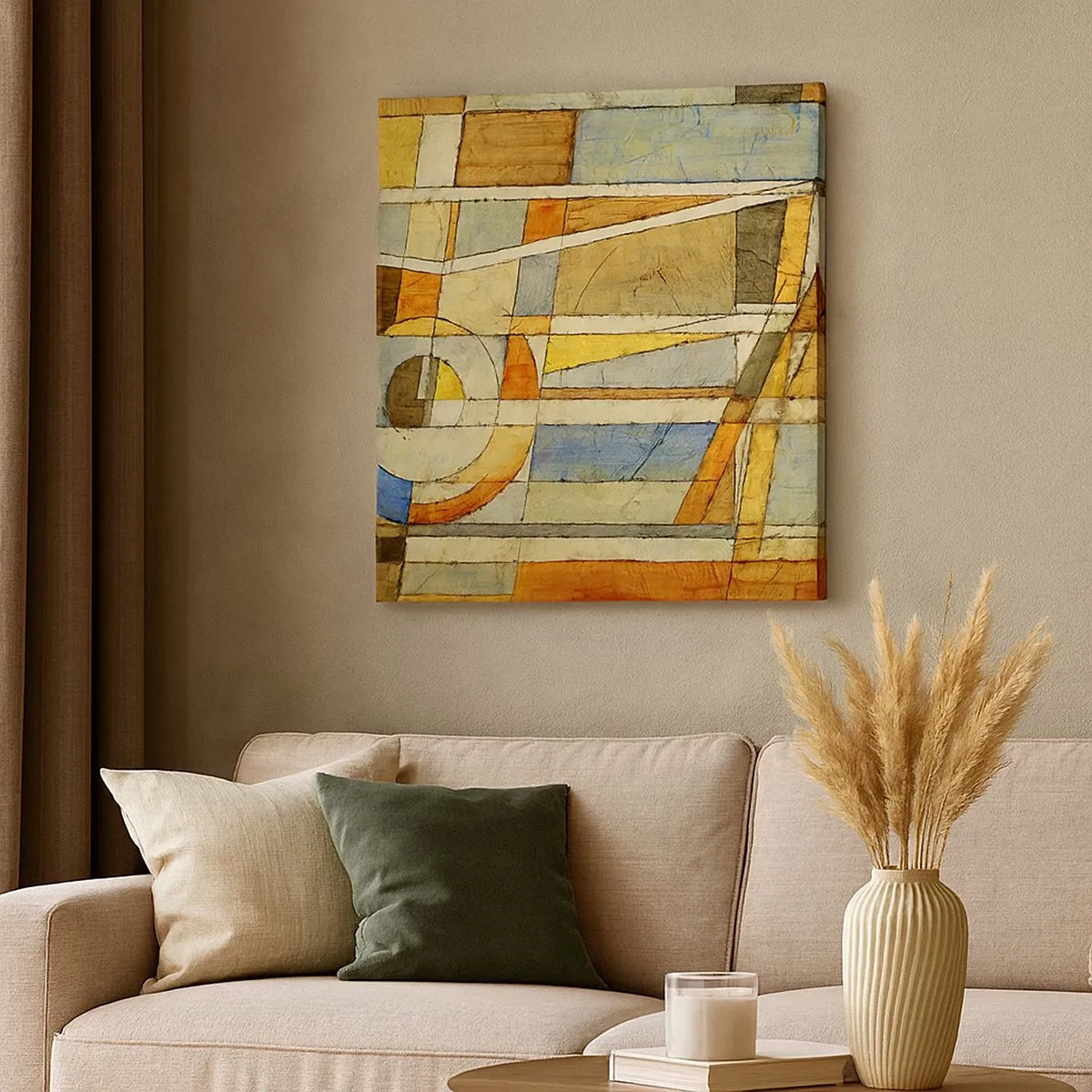 Bild auf Leinwand - Leinwandbild - Kubismus auf der Baustelle - 30x30 cm