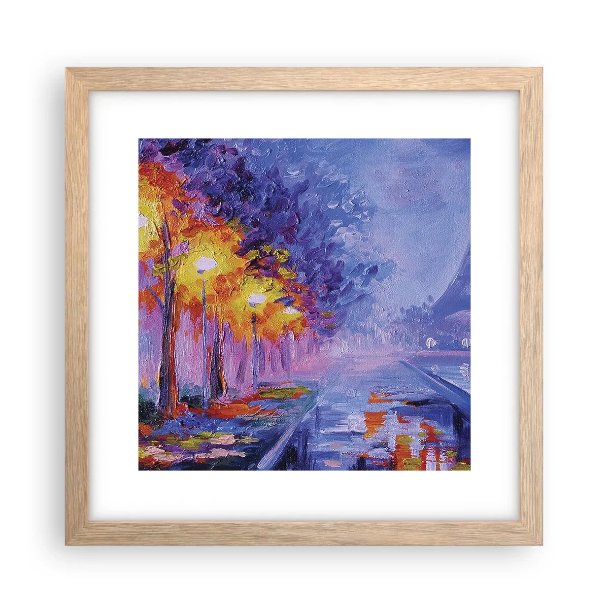 Poster in einem Rahmen aus heller Eiche - Ein Traumspaziergang - 30x30 cm