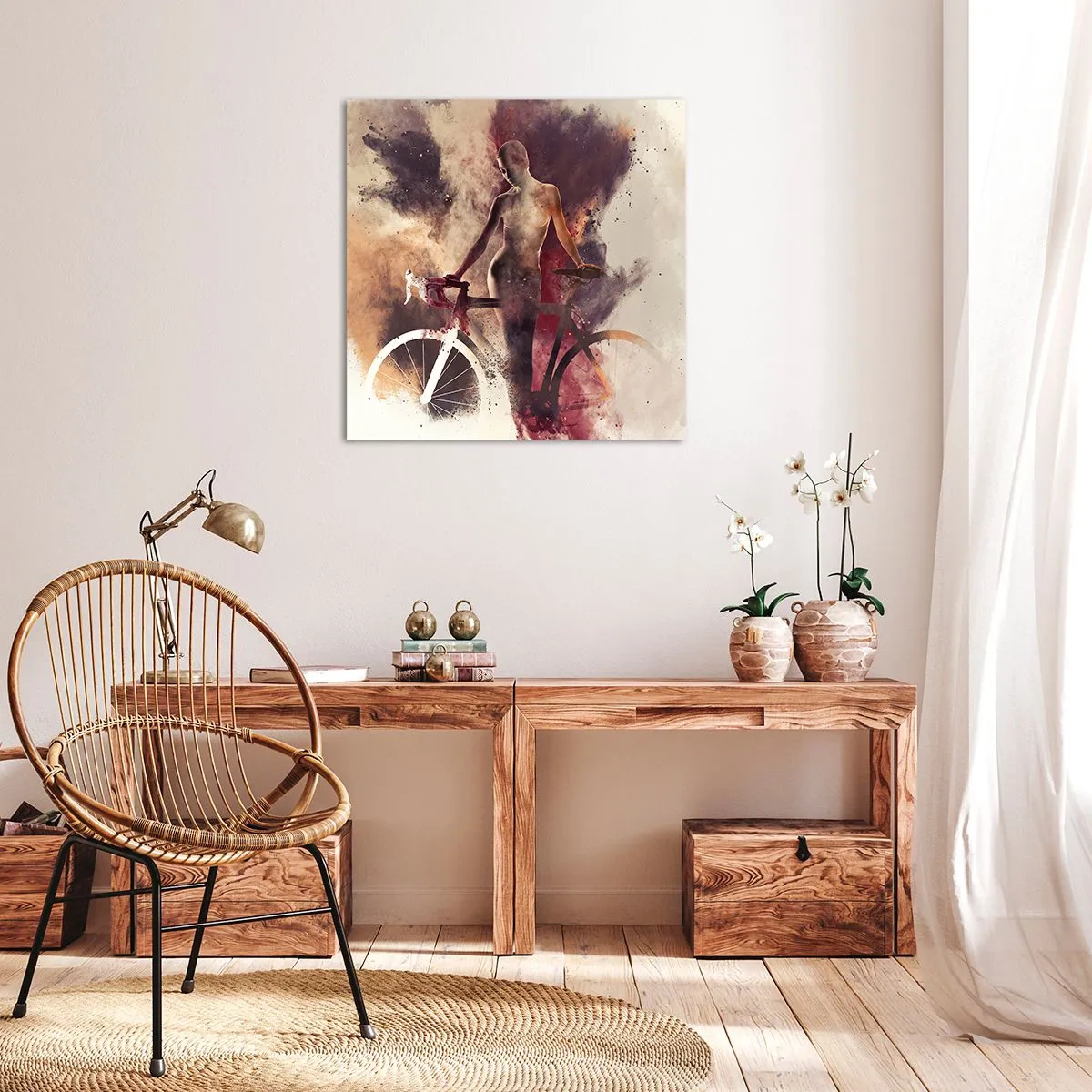 Bild auf Leinwand - Leinwandbild - Eine Fahrradseele in Marmorformen - 50x50 cm