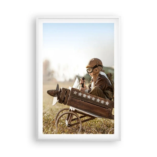 Poster in einem weißen Rahmen - Start in Richtung eines Traums - 61x91 cm