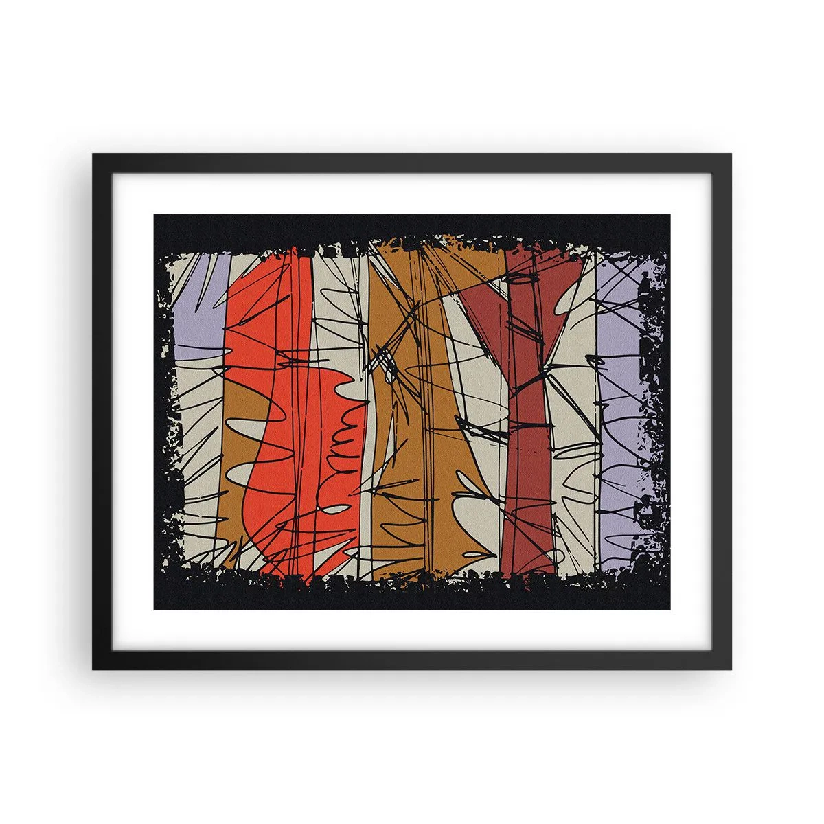 Poster in einem schwarzem Rahmen - Spontane Komposition - 50x40 cm