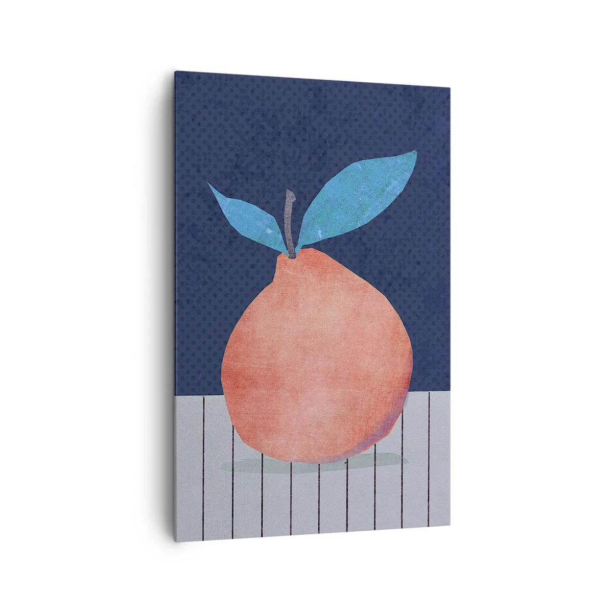 Bild auf Leinwand - Leinwandbild - Abstrakte Früchte vor einem Hintergrund aus kontrastierenden Farben und geraden Linien. - 80x120cm - Konvexität und Ebene - Moderne Wanddekoration für Wohnzimmer und Schlafzimmer ARTTOR