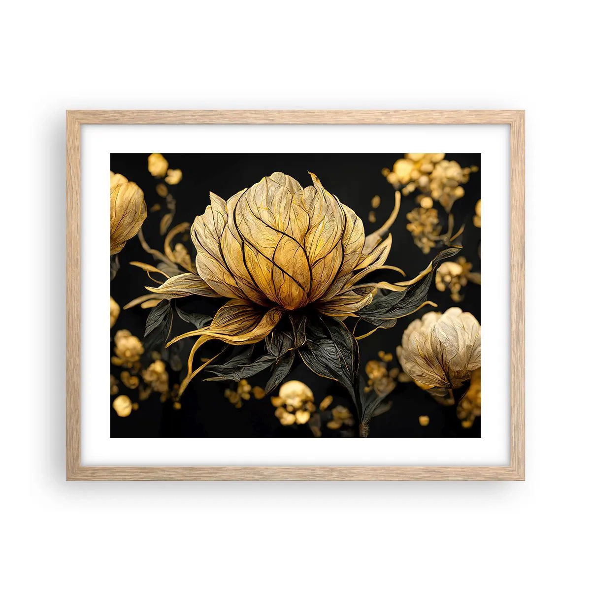 Poster in einem Rahmen aus heller Eiche - Subtile Zerbrechlichkeit - 50x40 cm