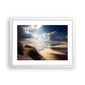 Poster in einem weißen Rahmen - Strand, wilder Strand - 40x30 cm