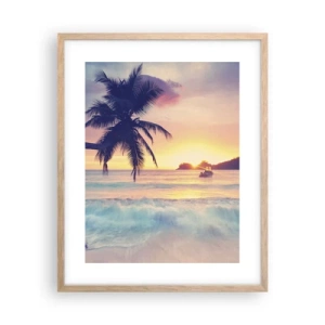 Poster in einem Rahmen aus heller Eiche - Ein Abend in der Bucht - 40x50 cm