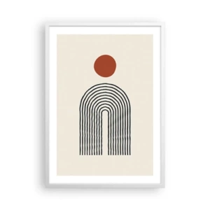 Poster in einem weißen Rahmen - Magnetismus von Formen und Farben - 50x70 cm