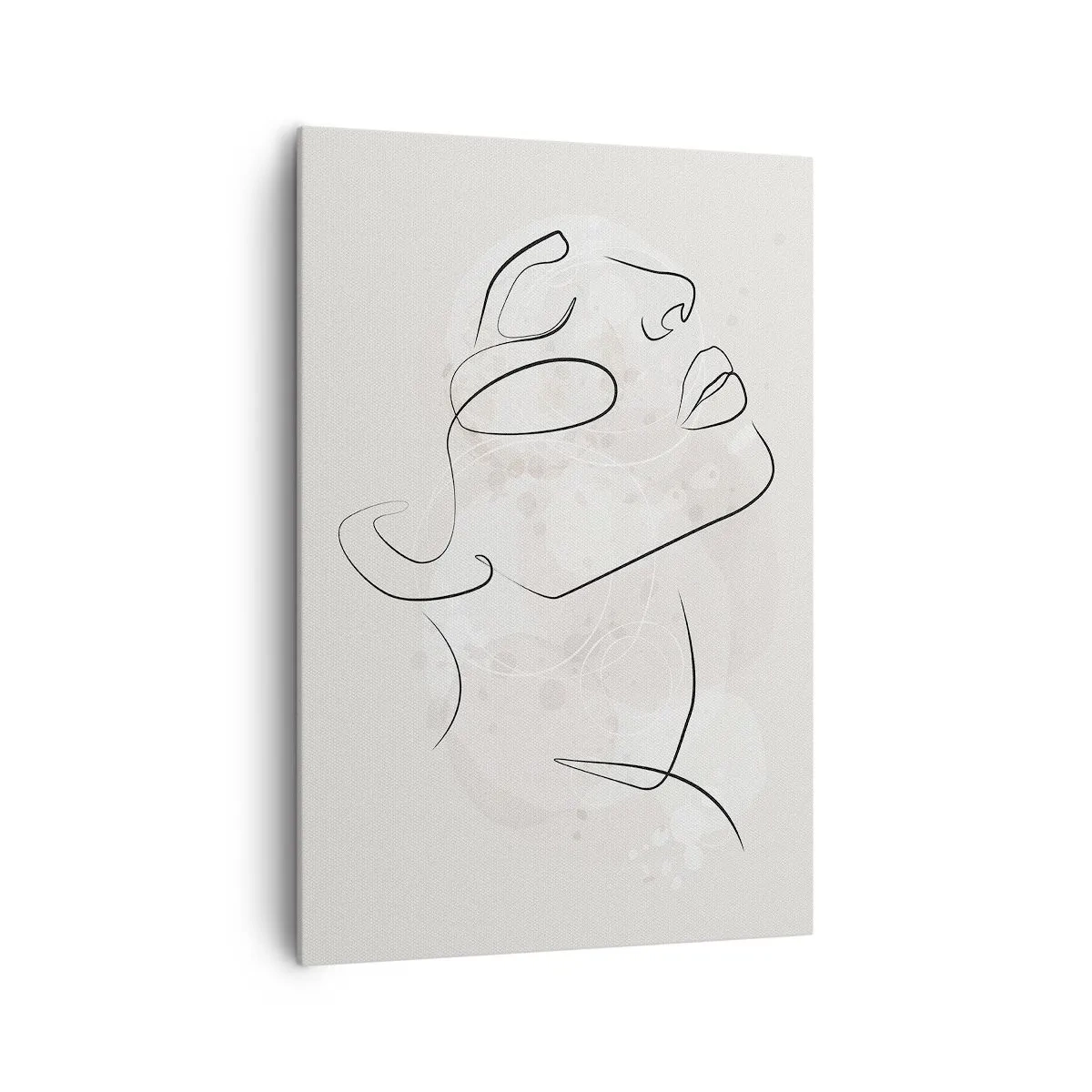 Bild auf Leinwand - Leinwandbild - Eine minimalistische Skizze eines Gesichts auf hellem Hintergrund - 70x100cm - Die Umrisse eines Traums - Moderne Wanddekoration für Wohnzimmer und Schlafzimmer ARTTOR