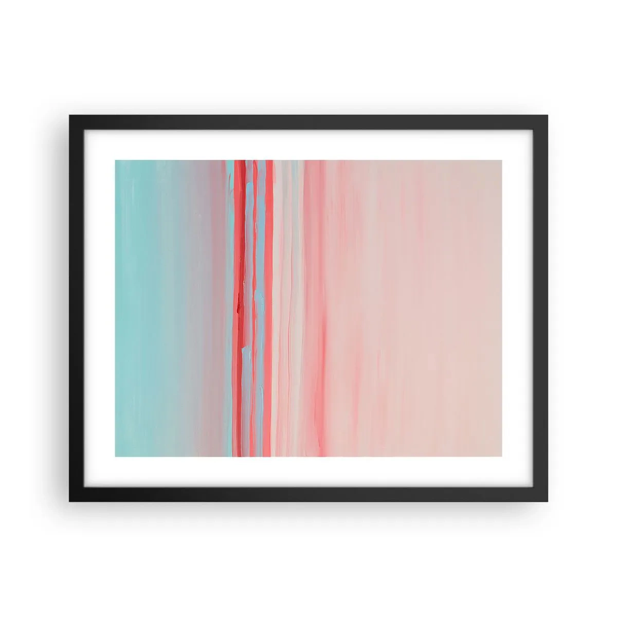 Poster in einem schwarzem Rahmen - Abstraktion im Morgengrauen - 50x40 cm