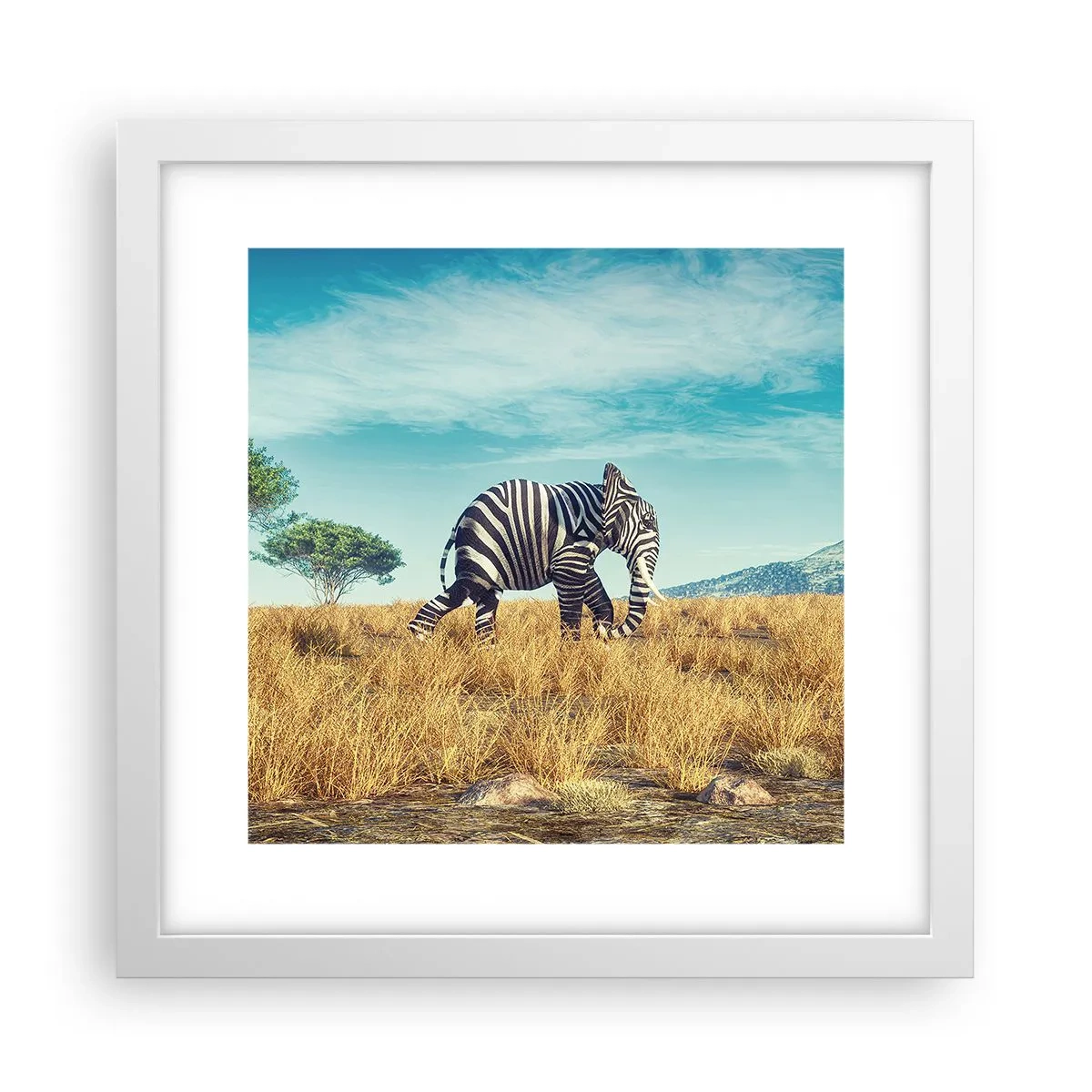 Poster in einem weißen Rahmen - Grau ist nicht mehr in Mode - 30x30 cm