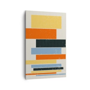 Bild auf Leinwand - Leinwandbild - Bunte Rechtecke in moderner Anordnung - 80x120cm - Musiknotation - Moderne Wanddekoration für Wohnzimmer und Schlafzimmer ARTTOR