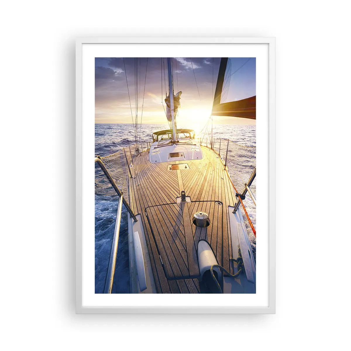 Poster in einem weißen Rahmen - Laufen unter den Wellen - 50x70 cm