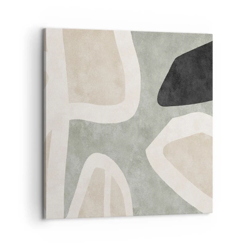 Bild auf Leinwand - Leinwandbild - Komposition mit schwarzem Motiv - 60x60 cm