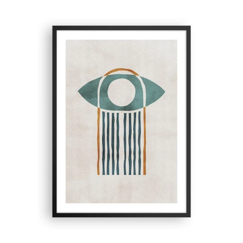 Poster in einem schwarzem Rahmen - Minimalistisches Boho-Augensymbol - 50x70cm - Zeichen und Rituale - Moderne Wanddekoration für Wohnzimmer und Schlafzimmer ARTTOR