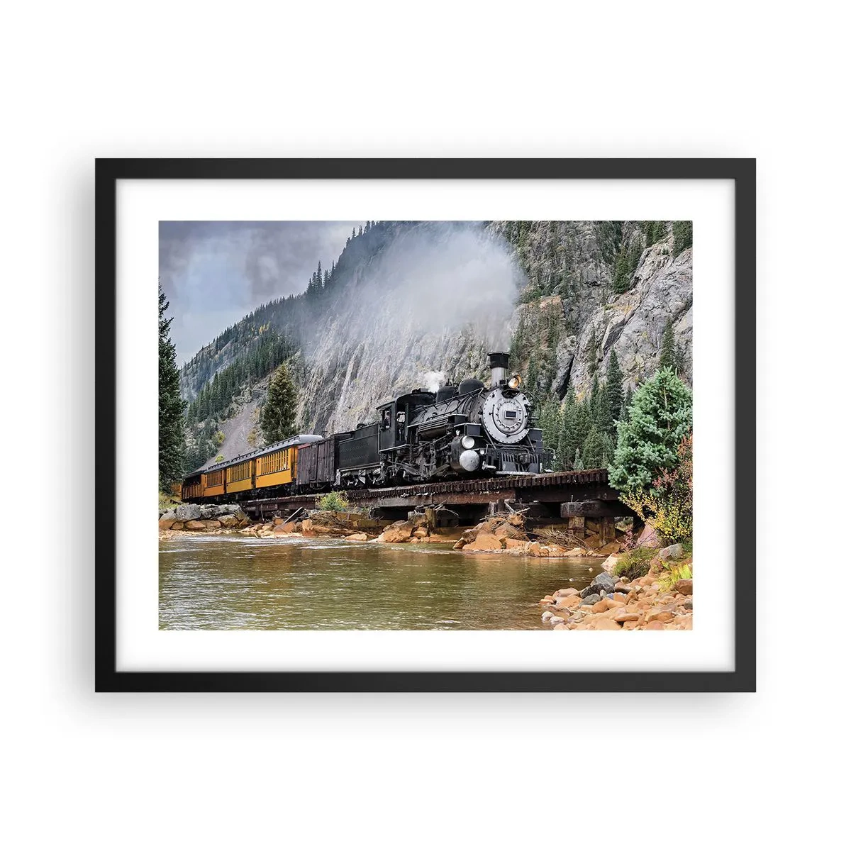 Poster in einem schwarzem Rahmen - Wo willst du hin? Wohin? - 50x40 cm