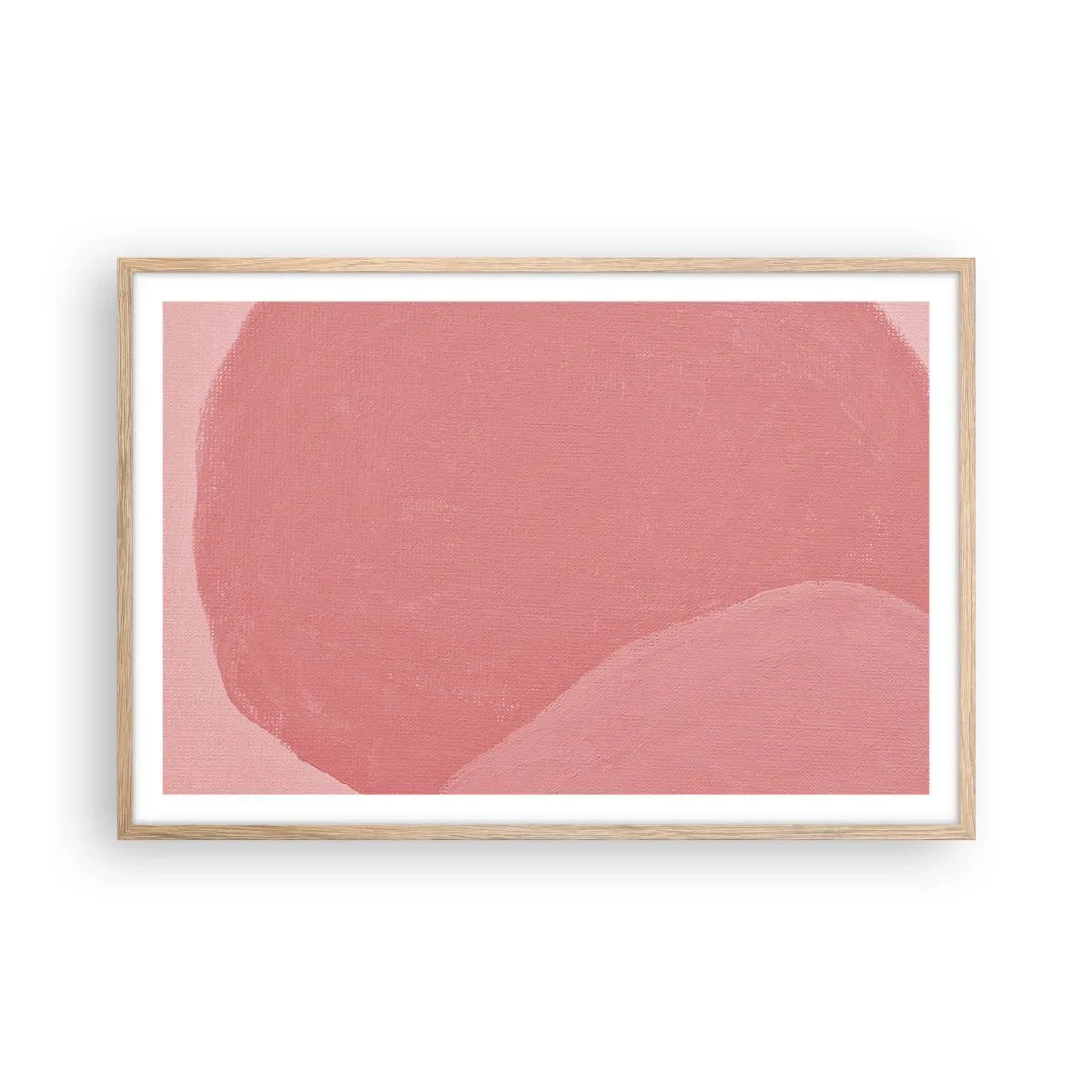 Poster in einem Rahmen aus heller Eiche - Organische Komposition in Rosa - 91x61 cm