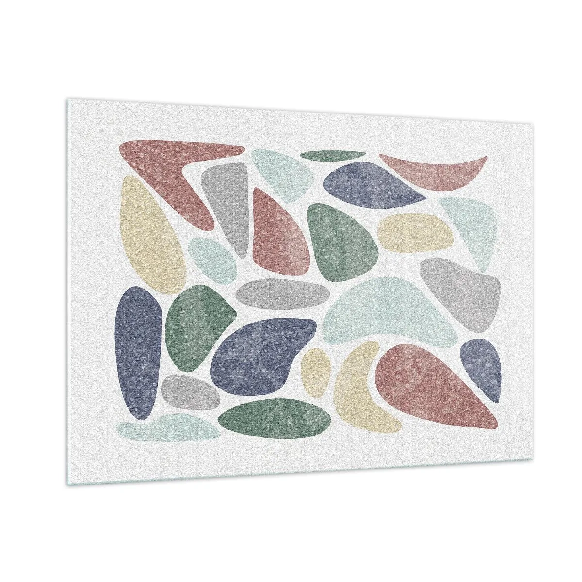 Glasbild - Bild auf glas - Dekosteine in Puderfarben in Form eines Mosaiks - 100x70cm - Mosaik aus pulverförmigen Farben - Moderne Wanddekoration für Wohnzimmer und Schlafzimmer ARTTOR
