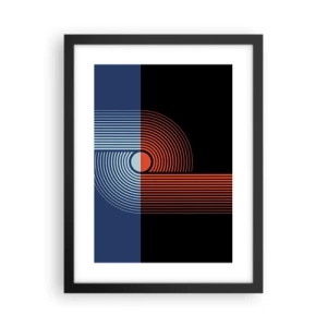 Poster in einem schwarzem Rahmen - In einer geometrischen Umarmung - 30x40 cm