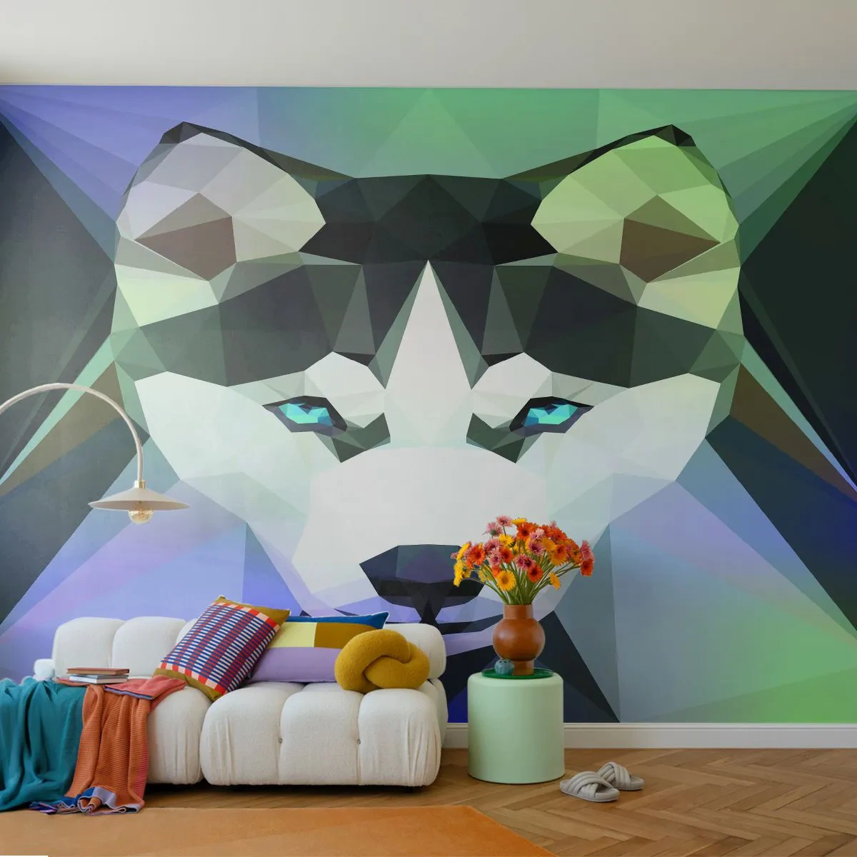 Fototapete Standard Eco - Die Erinnerung an den Schnee des Nordens - Abstraktion, Tiere, Wolf - 150x105 cm