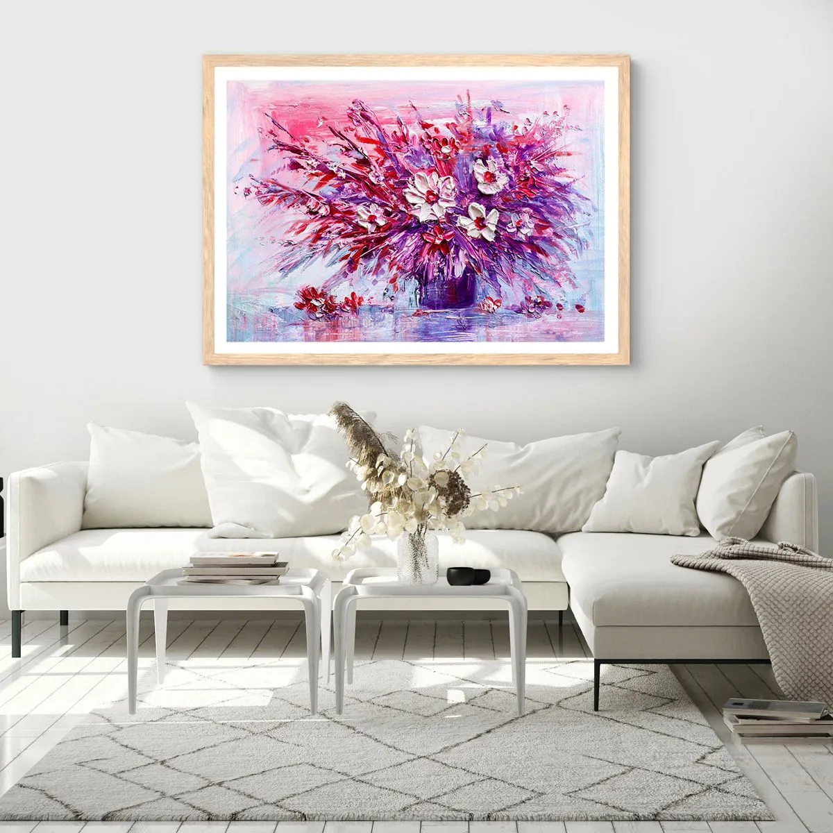 Poster in einem Rahmen aus heller Eiche - Unschuld und Leidenschaft - 50x40 cm