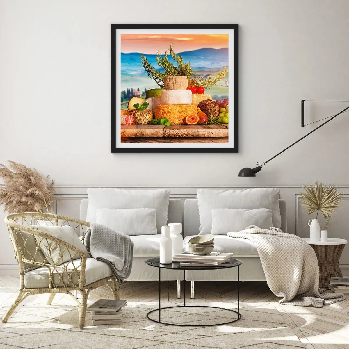 Poster in einem schwarzem Rahmen - Die italienische Lebensfreude - 60x60 cm