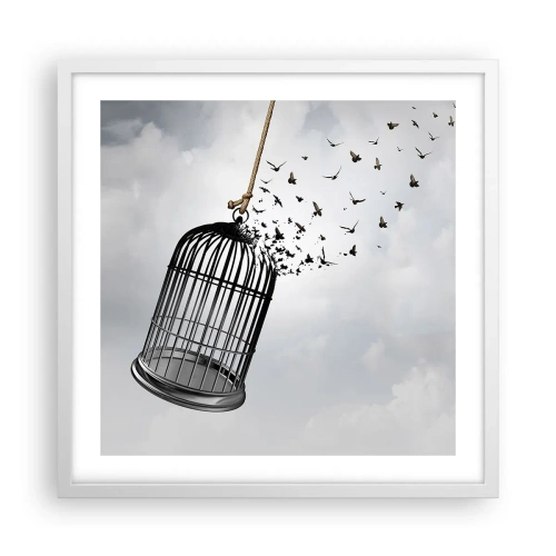 Poster in einem weißen Rahmen - Glaube ... Hoffnung ... Freiheit! - 50x50 cm