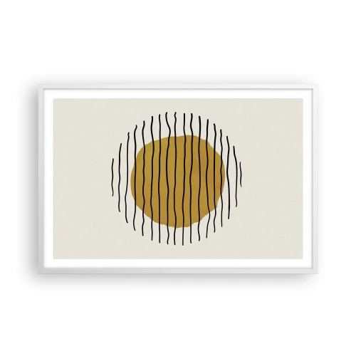 Poster in einem weißen Rahmen - Abstraktion, die vor Hitze zittert - 91x61 cm