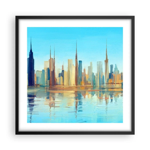 Poster in einem schwarzem Rahmen - Sonnige Metropole - 50x50 cm