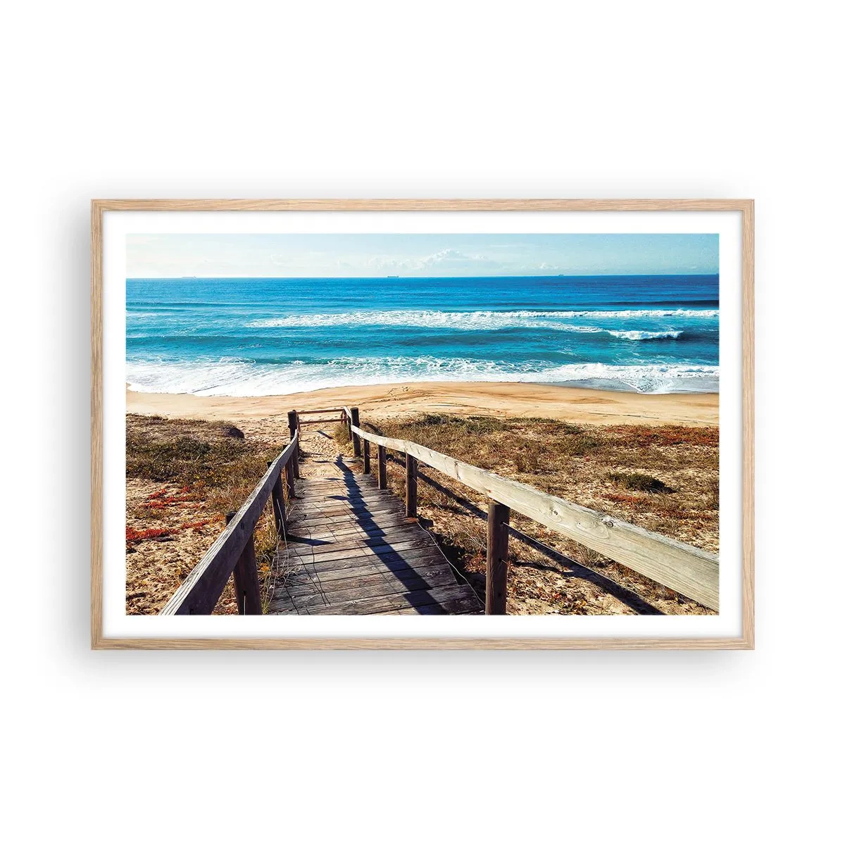 Poster in einem Rahmen aus heller Eiche - Lauf! - 91x61 cm