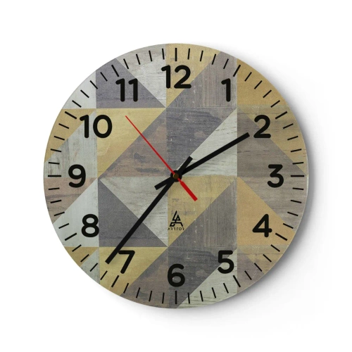 Wanduhr - Glasuhr - Am Winkel des Dreiecks - 40x40 cm