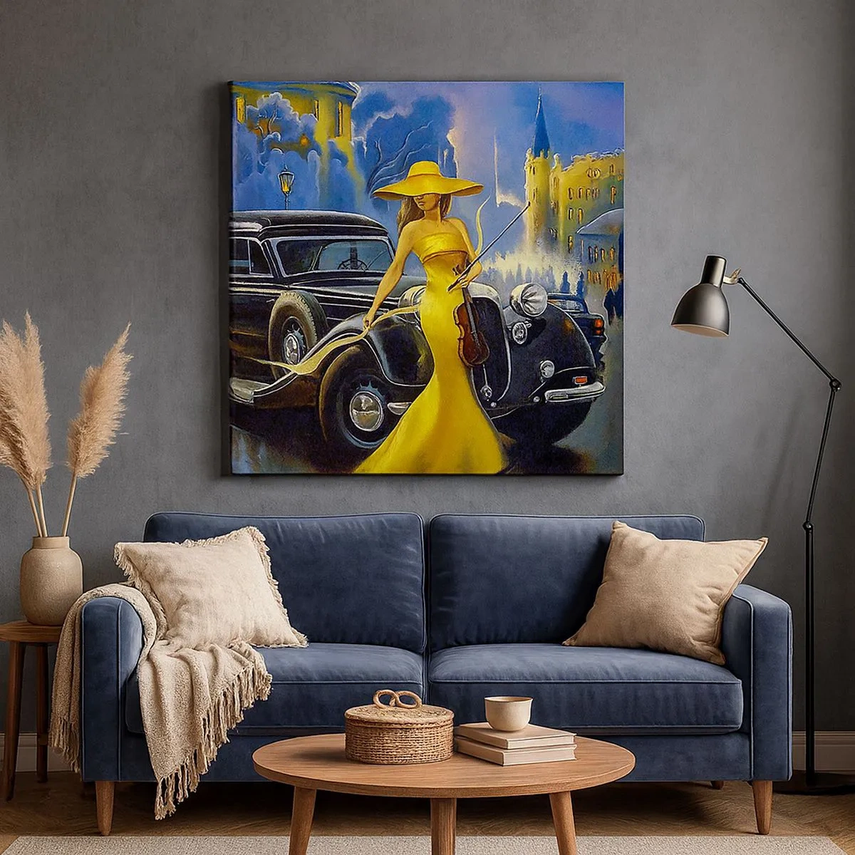 Bild auf Leinwand - Leinwandbild - Nocturne für Violine und Liebe - 30x30 cm