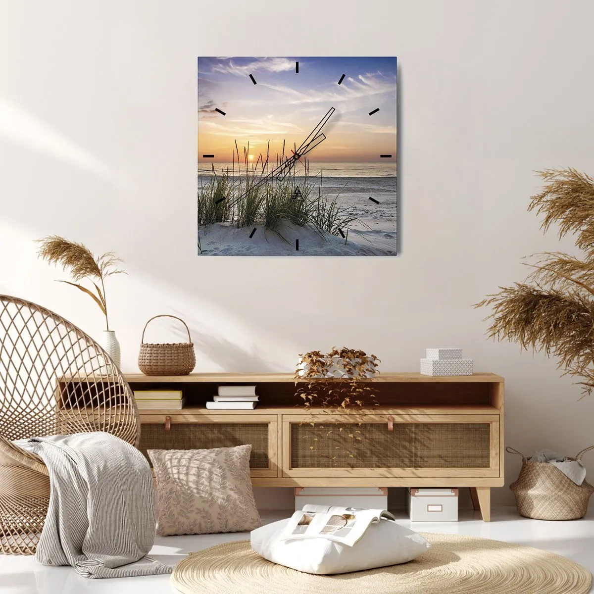 Wanduhr - Glasuhr - Schau, denk, fühl - 40x40 cm