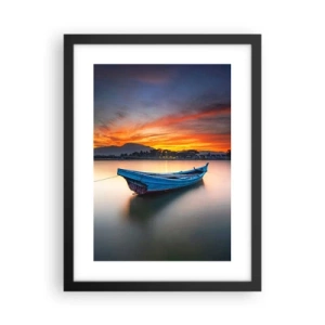 Poster in einem schwarzem Rahmen - Eine gute Nacht kommt - 30x40 cm