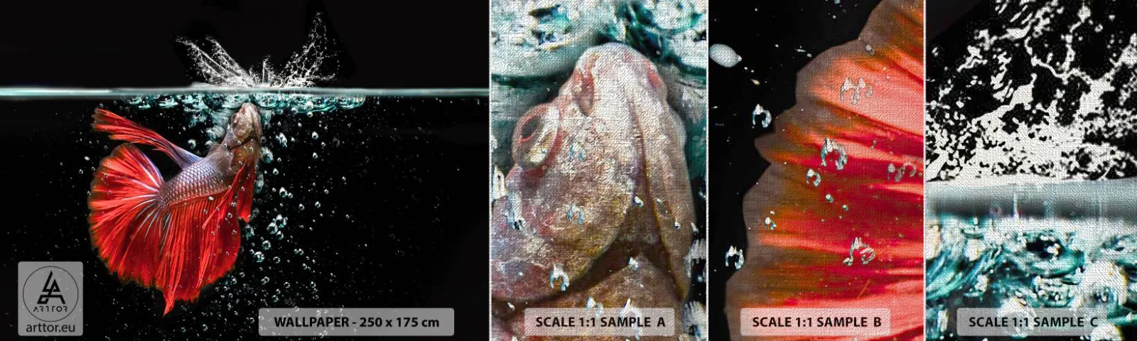 Fototapeten Muster Premium Canvas - Du hast drei Wünsche - Abstraktion, Aquarium, Fisch - 100x30 cm