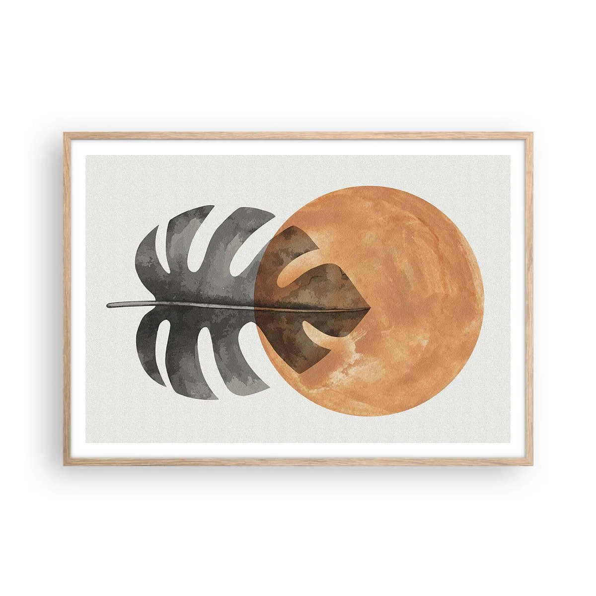 Poster in einem Rahmen aus heller Eiche - Immer die Sonne - 100x70 cm