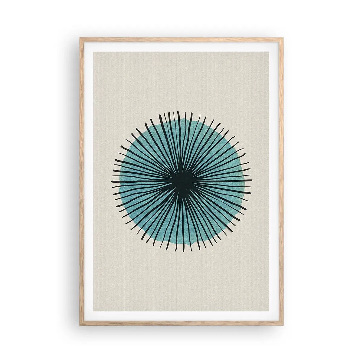 Poster in einem Rahmen aus heller Eiche - Strahlend im Blau - 70x100 cm