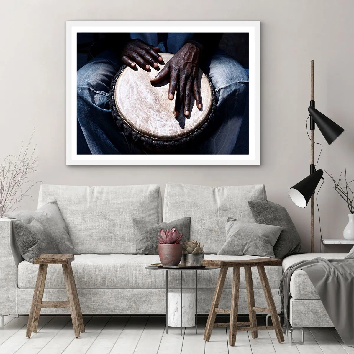 Poster in einem weißen Rahmen - Lebe in deinem eigenen Rhythmus - 40x30 cm