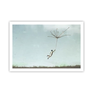 Poster - Drachen, Löwenzahn, Wind - 91x61 cm