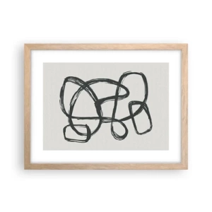 Poster in einem Rahmen aus heller Eiche - Schleifenabstraktion - 40x30 cm