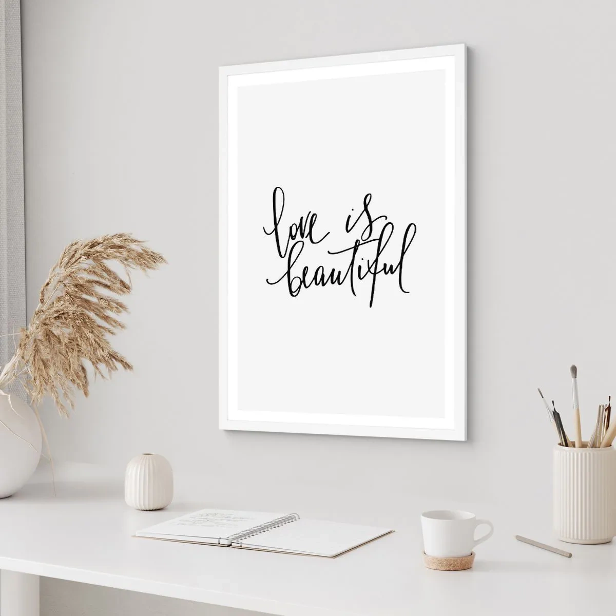 Poster in einem weißen Rahmen - Lies und wiederhol - 40x50 cm