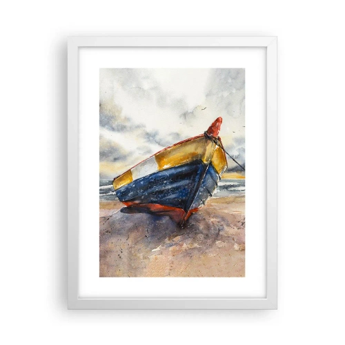 Poster in einem weißen Rahmen - Erholung am Ufer - 30x40 cm