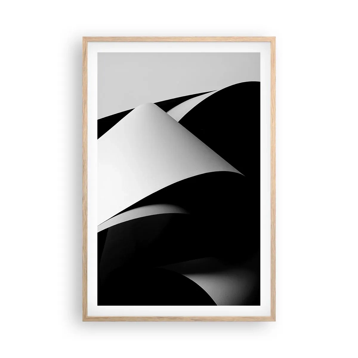 Poster in einem Rahmen aus heller Eiche - Lichtflächen aus der Schattentiefe - 61x91 cm