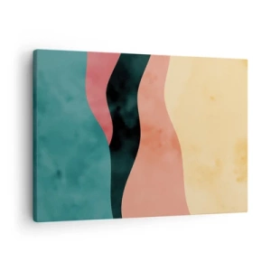 Bild auf Leinwand - Leinwandbild - Abstrakte Wellen in Pastellfarben - 70x50cm - Konforme Nichtkonformität - Moderne Wanddekoration für Wohnzimmer und Schlafzimmer ARTTOR