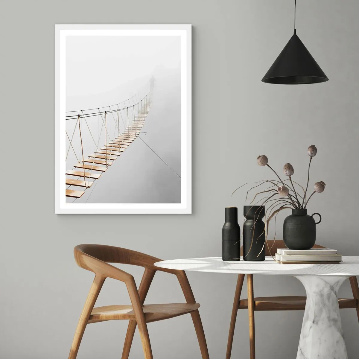 Poster in einem weißen Rahmen - Wohin wird es dich führen? - 70x100 cm