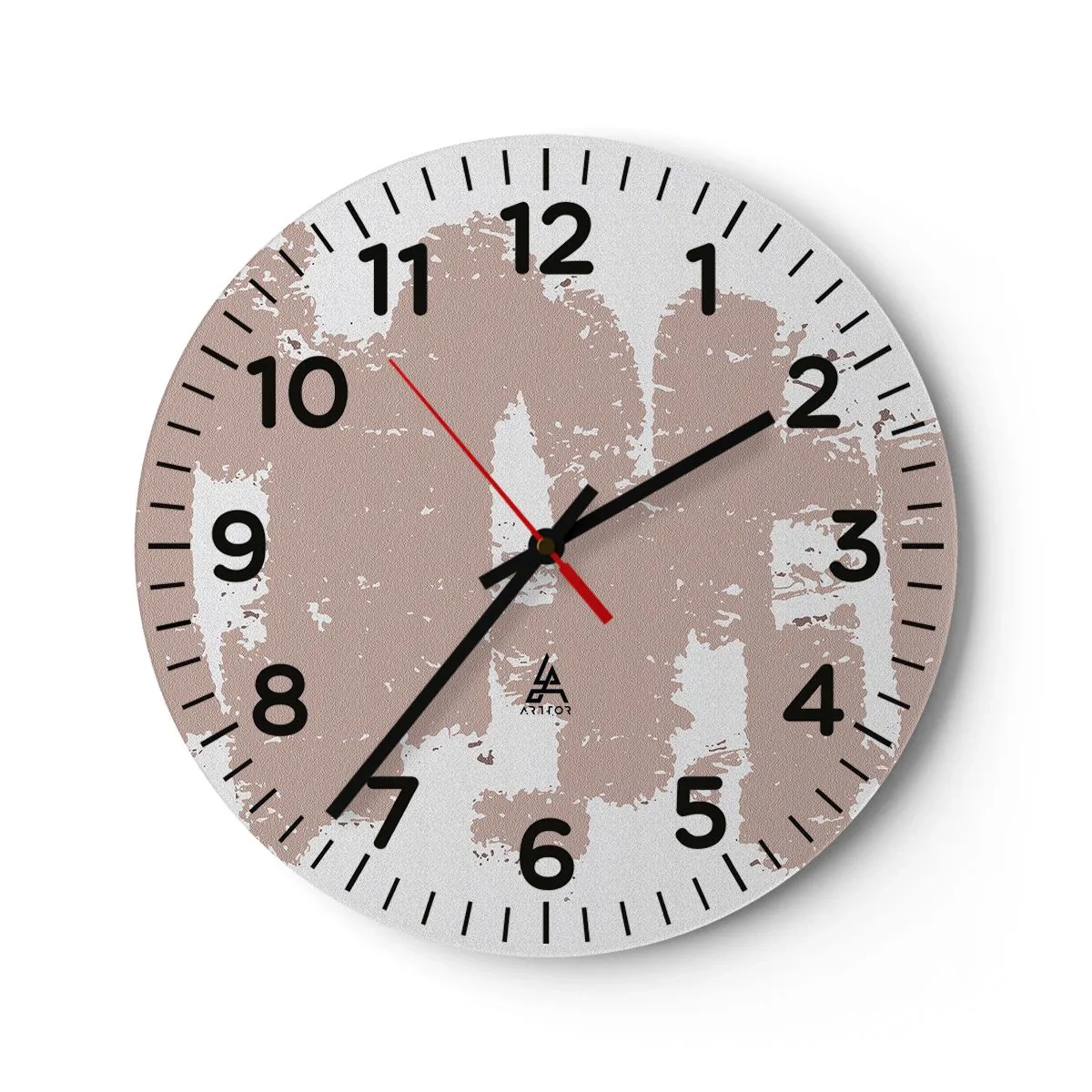 Wanduhr - Glasuhr - Abstraktion in zartem Rosa - 30x30 cm