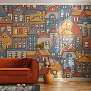 Selbstklebende Fototapete Deluxe Sticker - Hinter dem Haus ist das Haus - Stadt, Die Architektur, Alte Stadt - 350x256 cm